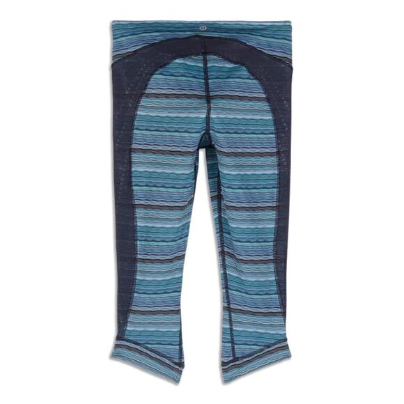 Lululemon Stop at Nothing Crop Blue Print Leggings size 6 - Picture 1 of 5